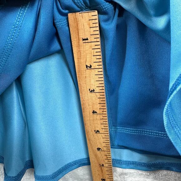 ID Ideology NEW Womens Skort Plus 2X Flouncy Tiered Blue Dye Pull On Stretch - Picture 9 of 11